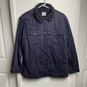 Ci Sono Denim Collection Jacket Women’s Size Large Black Button Down Jean Jacket